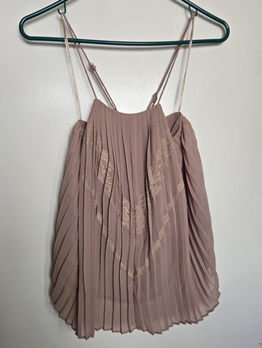 Nude Pleated Dressy Sleeveless Top